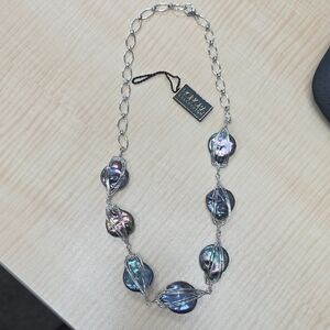 Honora Silver and Iridescent Pearl Necklace